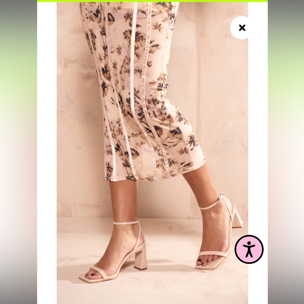 NWT Square Toe Block Heeled Sandals - Picture 1 of 5